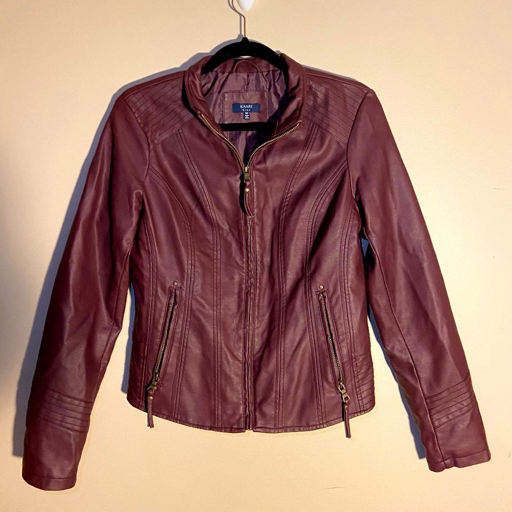 Kaari Blue Faux leather Jacket Purple Size Medium
